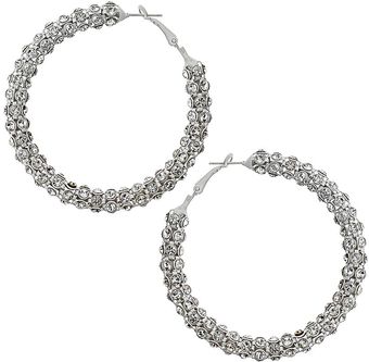 Topshop Rhinestone Hoop Earrings - Lyst