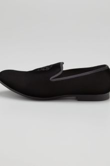 Alexander McQueen Embroidered Skull Velvet Loafer - Lyst