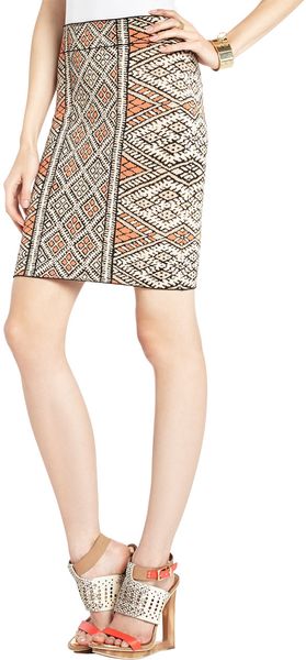 BCBGMAXAZRIA Carmel Patchwork Skirt - Lyst