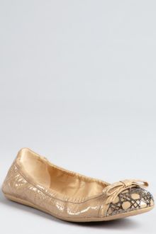 Dior Beige Quilted Cannage Patent Bow Detail Ballet Flats - Lyst