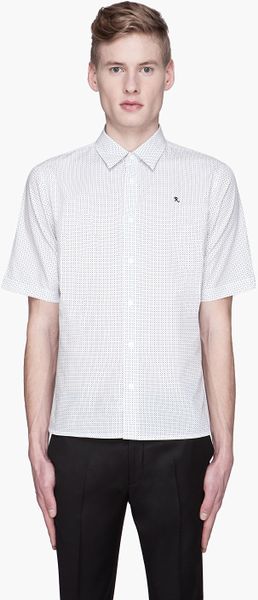 Raf Simons  Polka Dot Logo Embroidered Shirt - Lyst
