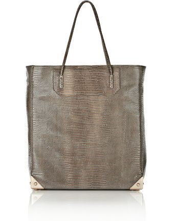 Alexander Wang Prisma Tote in Beige Embossed Lizard with Gold - Lyst