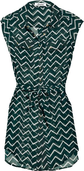 Charlie By Matthew Zink Charlie Silk Georgette Shirt Dress - Lyst