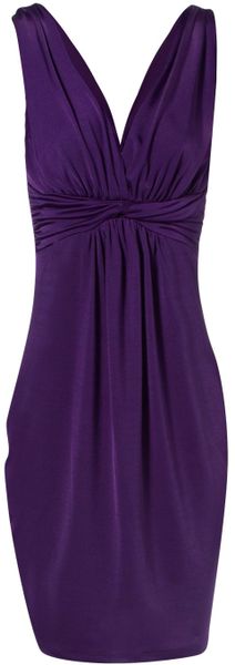 Jane Norman Twist Front Dress in Purple