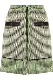 Proenza Schouler Leather trimmed Basket Weave Tweed Skirt - Lyst