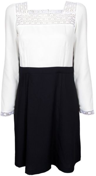 Sonia By Sonia Rykiel Crepe Two Color Dress - Lyst