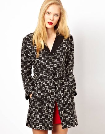 ASOS Collection Asos Square Mono Belted Mac - Lyst