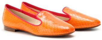 Avec Moderation Snake Embossed Leather Slipper Style Loafers - Lyst