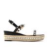 Christian Louboutin Cataclou 60 Studded Espadrille Sandals in Silver - Lyst