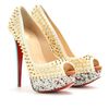 Christian Louboutin Lady Peep Spikes 150 Peeptoe Platform Pumps in White - Lyst