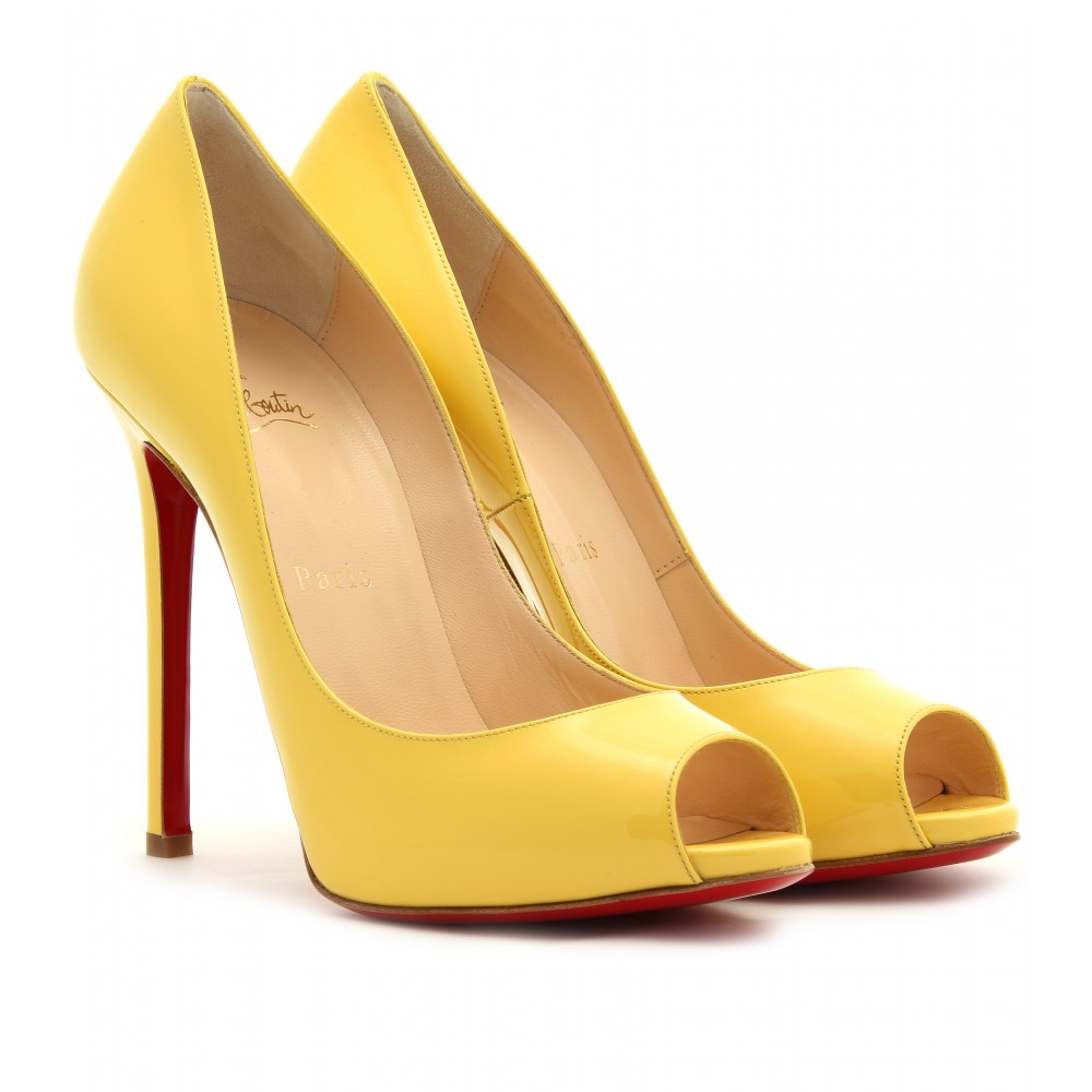 yellow peep toe shoes