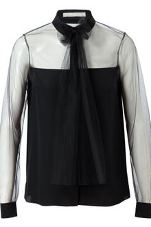 Jason Wu Silk and Mesh Shirt - Lyst