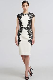 Lela Rose Laceapplique Sheath Dress - Lyst
