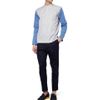 Marni Grandad Collar Contrast Sleeve Cotton Shirt in White for Men (blue) - Lyst