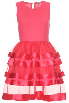 Miu Miu Cotton and Silk Tiered Dress - Lyst