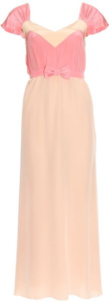 Miu Miu Colour Block Silk Dress - Lyst