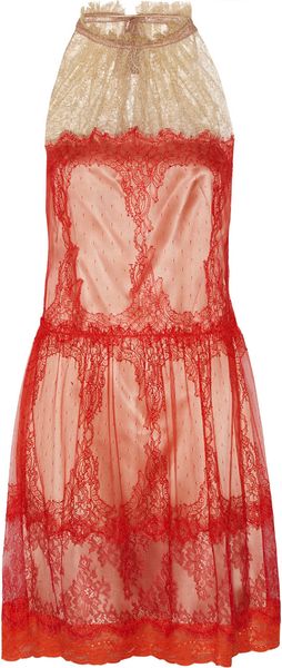 Alberta Ferretti Lace Dress - Lyst
