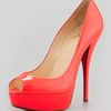 Christian Louboutin Troca Fluorescent Patent Red Sole Platform Pump in Red (rose) - Lyst