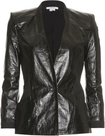 Helmut Lang Textured Leather Blazer - Lyst