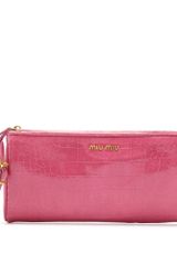 Miu Miu Croco Embossed Patent Clutch
