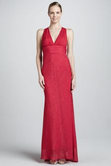Nicole Miller Metallic Brushstroke V-Neck Gown - Lyst