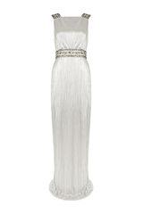 Notte By Marchesa Pleated Metallic Gown