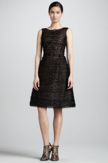 Oscar de la Renta Beaded Bateauneck Cocktail Dress - Lyst