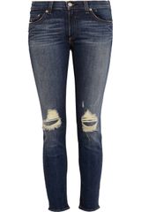 Rag & Bone Distressed Midrise Skinny Capri Jeans