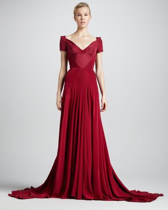 Zac Posen Off-the-shoulder Sweetheart Neck Gown - Lyst