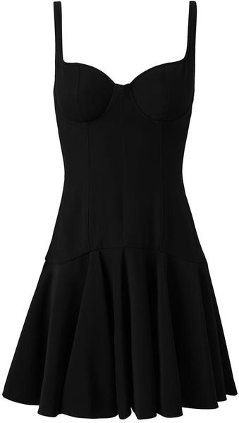 Alexander McQueen Crepe Bustier Dress - Lyst