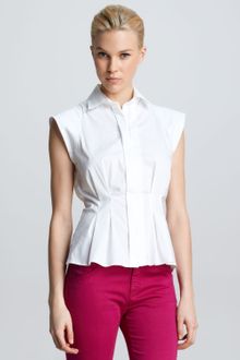 Armani Sleeveless Poplin Blouse - Lyst