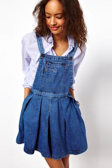 ASOS Collection Asos Pinafore Denim Dress  - Lyst