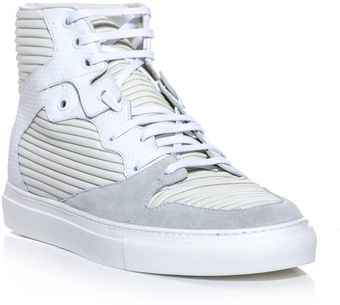 Balenciaga Ribbedleather Hightop Trainers - Lyst