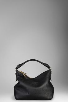 Burberry Small Heritage Grain Leather Hobo Bag - Lyst