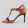 Burberry Bridledetail Leather Tstrap Sandal in Brown (tan) - Lyst