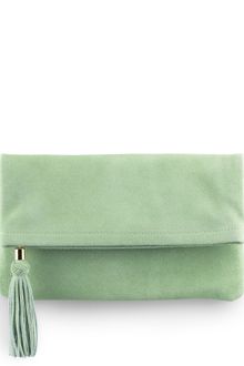 C. Wonder Suede Foldover Tassel Clutch - Lyst