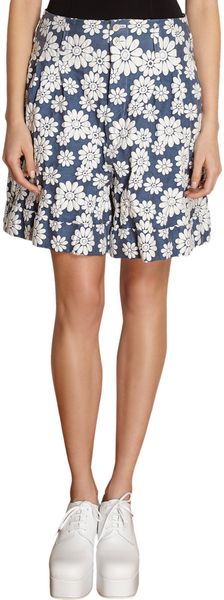Comme Des Garçons Floral Jacquard Cuffed Shorts - Lyst