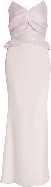 Marchesa Strapless Gazaar Crepe Gown - Lyst