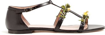 RED Valentino Flower Appliqué Leather Sandal - Lyst