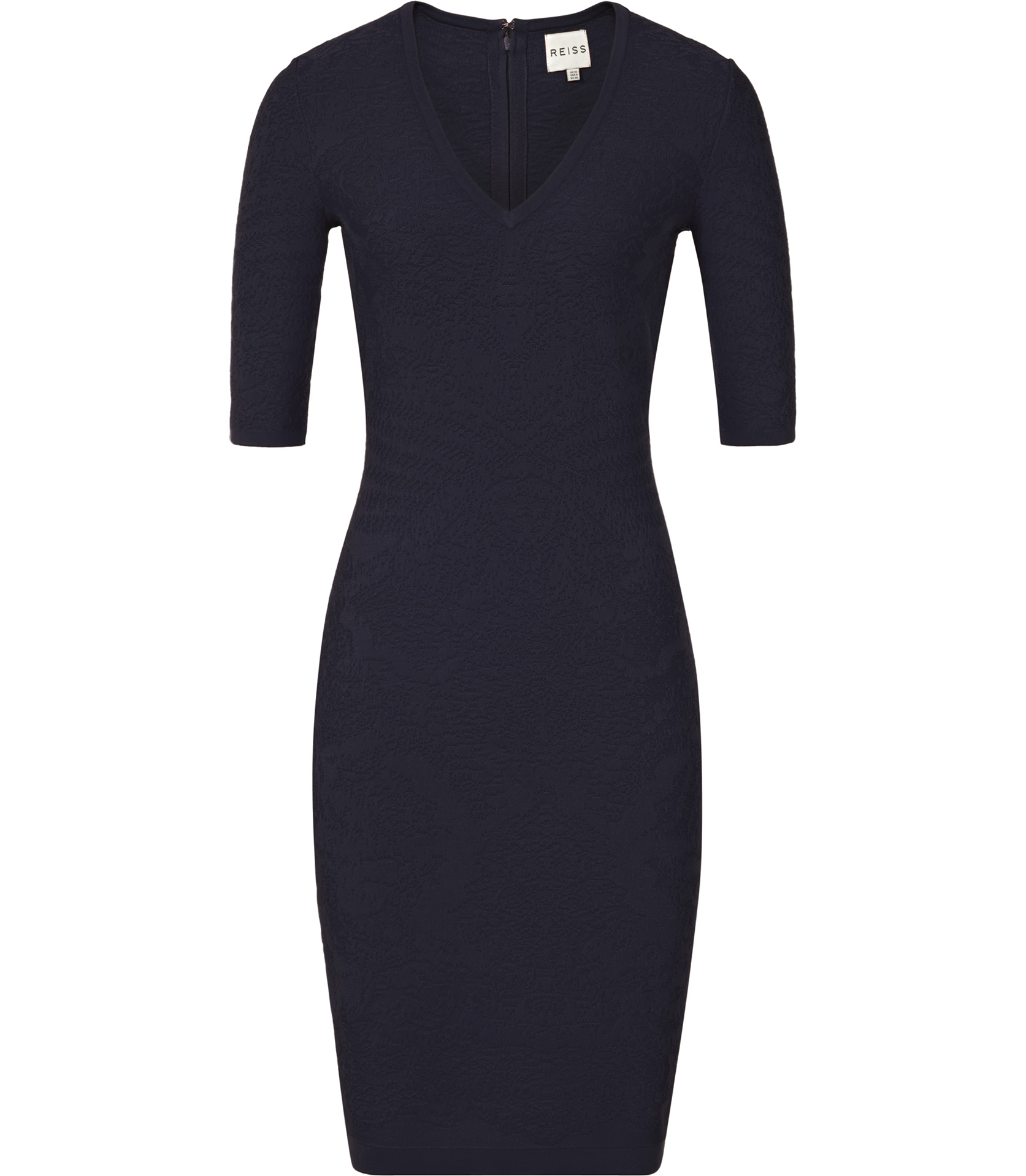 Reiss Bunny Textured Knit V Neck Dress in Blue (navy) Lyst