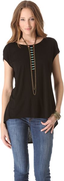 Three Dots Draped Back Tunic - Lyst