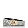 Tory Burch Rotating Logo Exotic Belt in Black (natural/black) - Lyst