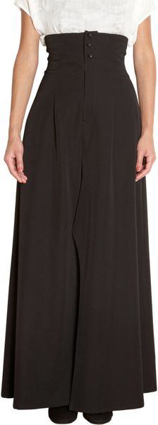 Yohji Yamamoto High Waist Slit Leg Flare Pants - Lyst