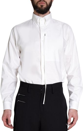 Yohji Yamamoto Zipper Panel Button Front Shirt - Lyst