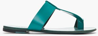 Jil Sander Leather T-Strap Flat Sandals - Lyst