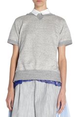 Sacai Peplum Back Short Sleeve Sweatshirt