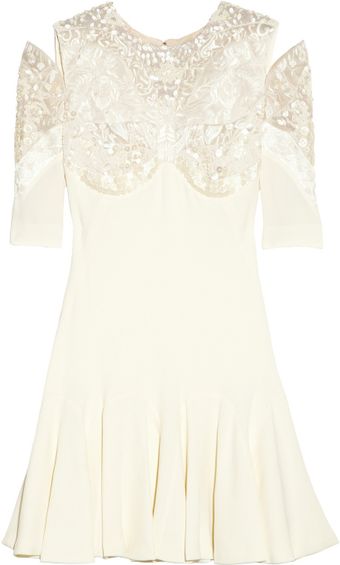 Alexander McQueen Embellished Crepe Dress - Lyst