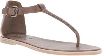 Brunello Cucinelli Flat Embellished Sandal - Lyst