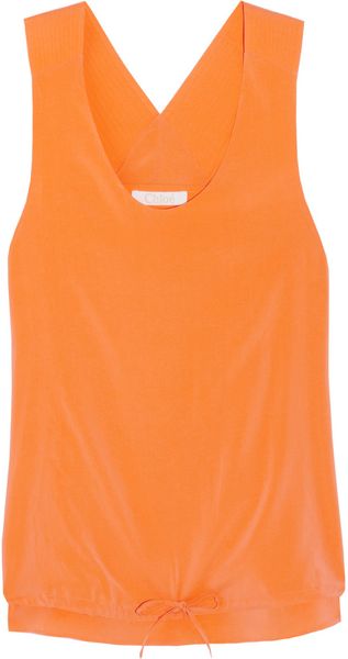 Chloé Stretch-Silk Drawstring Top - Lyst