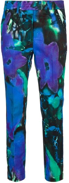 Dondup Slim Floral Print Trouser - Lyst